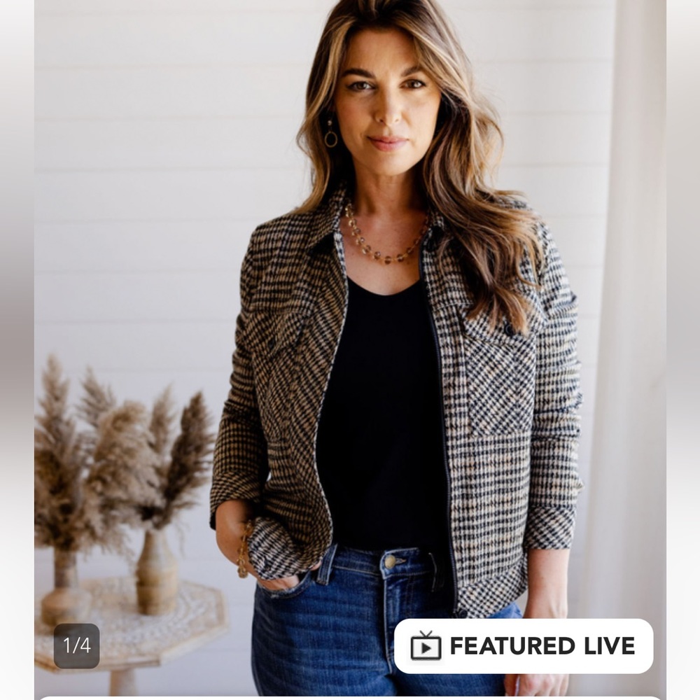 Liverpool Houndstooth Utility Jacket